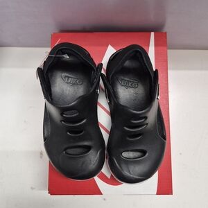 Nike Sunray Protect 3 TD Kids Black White Slip-On Sandal 9C DH9465-001